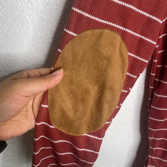 White Birch Womens Top Size M Burnt Orange Striped V-Neck Long Sleeve - Picture 16 of 16